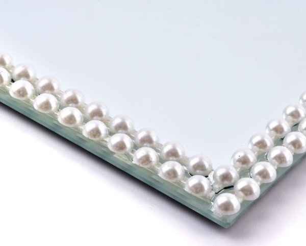 Mondex speilbrett/lysestativ til lys 20x10 cm, oval, Margot Pearl