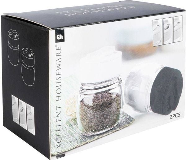 Utmerket Houseware Glass salt- og pepperbøsser 2 stk.