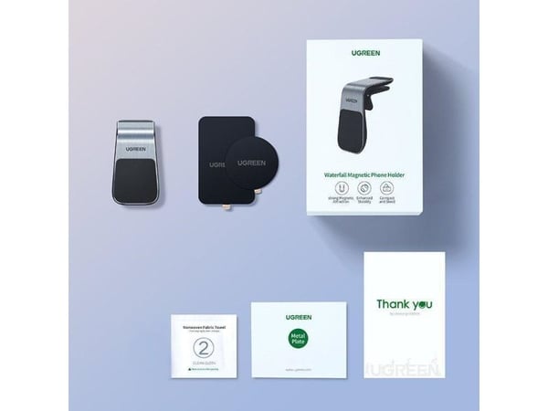 Ugreen - Bilholder for mobiltelefon - magnetic, air vent - sølv