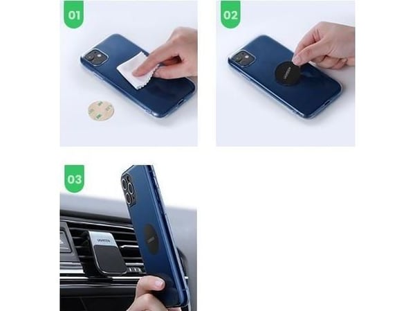 Ugreen - Bilholder for mobiltelefon - magnetic, air vent - sølv