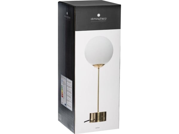 Atmosphera bordlampe, Dris Gold nattbordslampe, glassskjerm