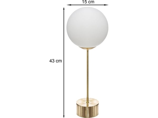 Atmosphera bordlampe, Dris Gold nattbordslampe, glassskjerm