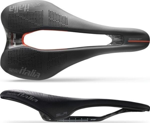 Selle Italia-sadel SELLE ITALIA SLR BOOST KIT CARBONIO SUPERFLOW S (passer S3), Carbon Rail+10 mm, Fibra-Tek, 122 g (NY)