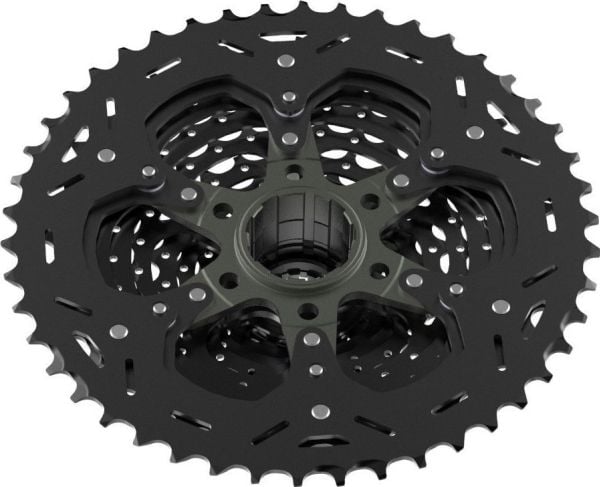 Microshift kassett MICROSHIFT XCD 11-delt stål 36T, aluminium 40-46T, kompatibel med Shimano, 11-13-15-18-21-24-28-32-36-40(Al.)-46(Al.), sort, spi...