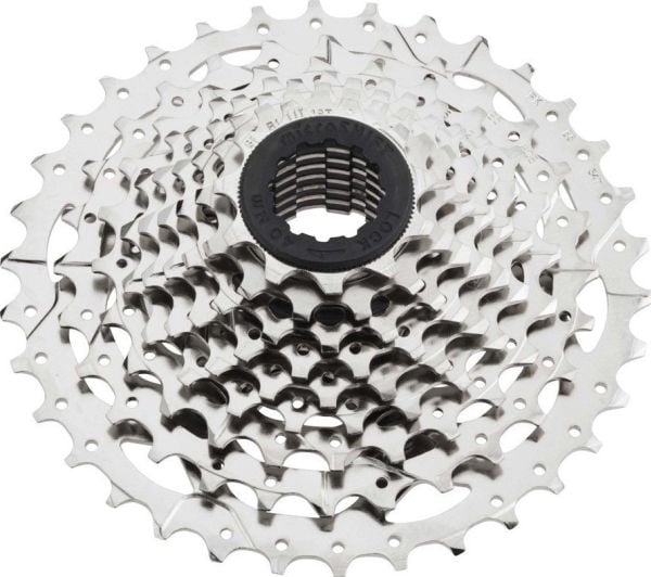 Microshift kassett MICROSHIFT R9/MARVO 9-delt, stål, kompatibel med Shimano, nikkel