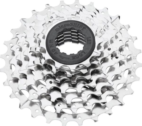 Microshift kassett MEZZO, 7 gir, stål, kompatibel med Shimano, 12-13-15-18-21-24-28, nikkel