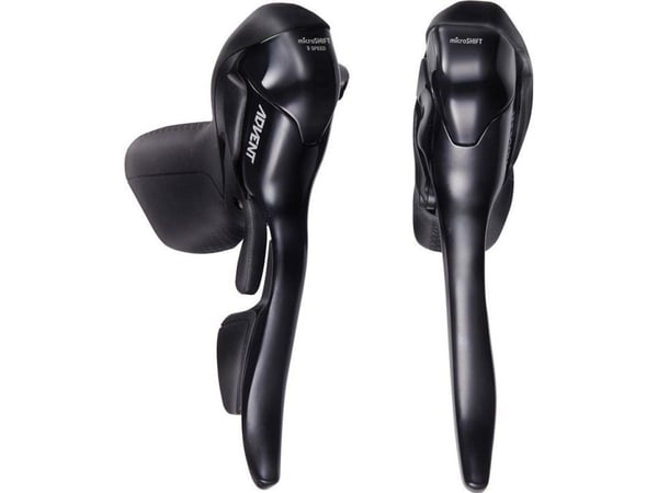 Microshift koblings-/bremsegrep MICROSHIFT ADVENT, 9-delt, dual control, venstre, svart (ikke kompatibel med Shimano) (NEW)