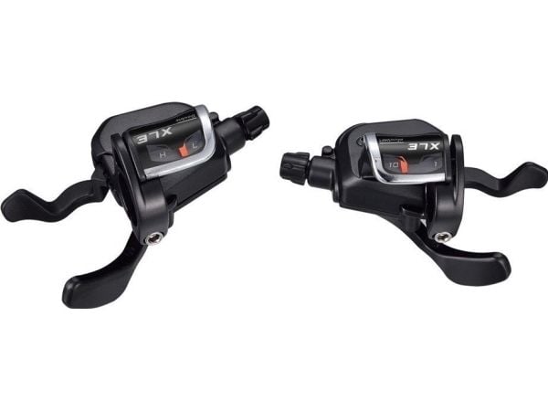 Microshift girhendler MICROSHIFT XLE, par, 10-delt (3x10), kompatibel med Shimano, Xpress Trigger, optisk girindikator (NY)