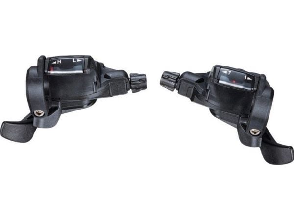 Microshift girspaker Microshift, 7-delt (3x7), kompatibel med Shimano, Thumb Tap, optisk girindikator (NY)