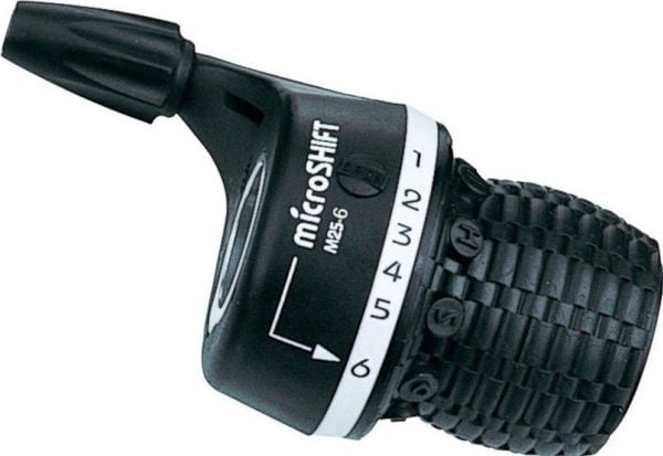 Microshift girspak MICROSHIFT, høyre, 6. rekke, kompatibel med Shimano, twist shifter, indeksering (NY)
