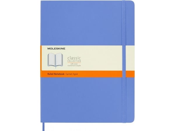 Moleskine Notes MOLESKINE Classic XL (19x25 cm) med linjer, mjuk pärm, hydrangea blue, 192 sidor