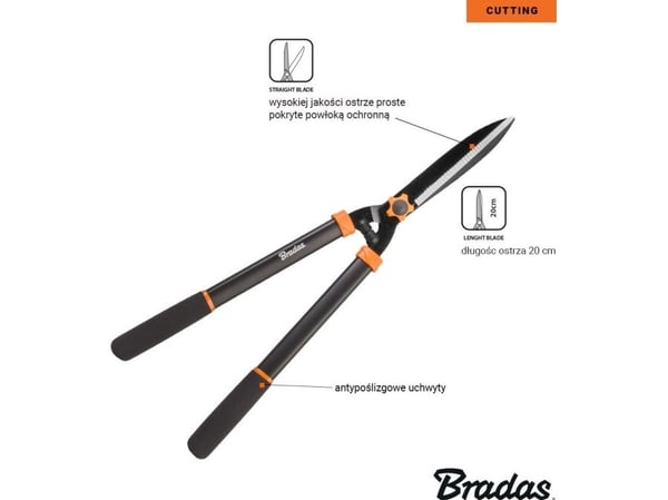 BRADAS häcksax V-SERIES, rak klinga (OSTRA PROSTE)