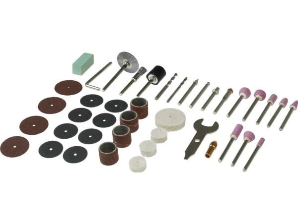 Slipe­maskin Dedra minislipe­maskin 170 W - sett med tilbehør 44 deler, koffert