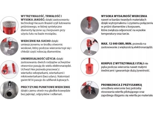 EXPERT 10 mm diamantboron/-kjernebor; M14; maks 12000 o/min [Expert] - 1 stk