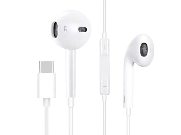 Fiesta FIESTA ØRETELEFON MED MIC USB-C KABLEDE IN-EAR HODETELEFON MED MIKROFONER OG USB-C HVIT [45647]