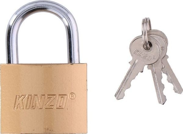 Kinzo hengelås 50 mm med 3 nøkler