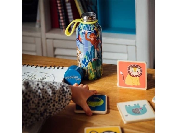 Quokka Solid Kids termoflaske med stropp 330 ml rustfritt stål (Jungle)