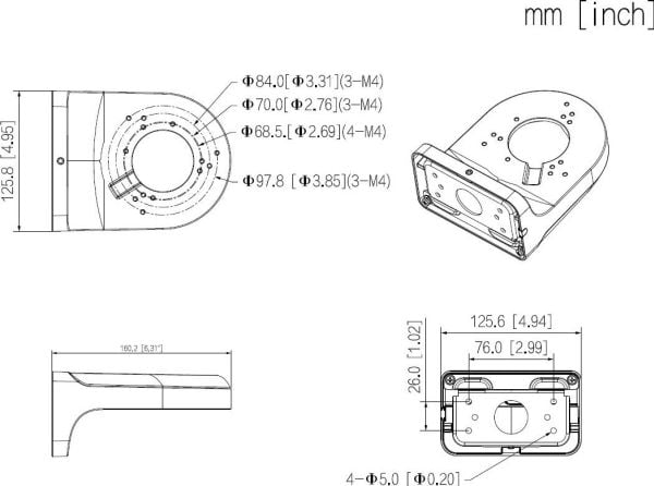 Dahua Techn-ogy PFB205W-E, montering, universal, hvit, aluminium, 2 kg, 81 mm