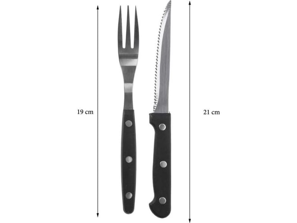 BBQ tilbehørsett til biffer/burgere kniver gafler 12 deler universell