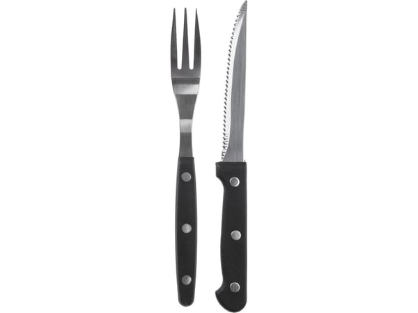 BBQ tilbehørsett til biffer/burgere kniver gafler 12 deler universell