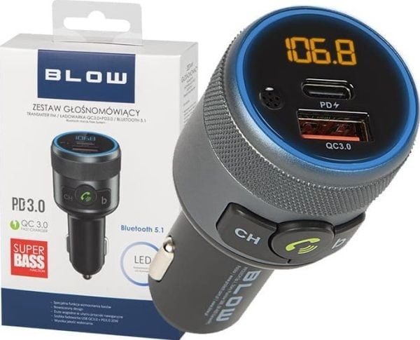 FM-lähetin Blow 74-167# fm-lähetin puhaltaa bluetooth5.1+qc3.0:een