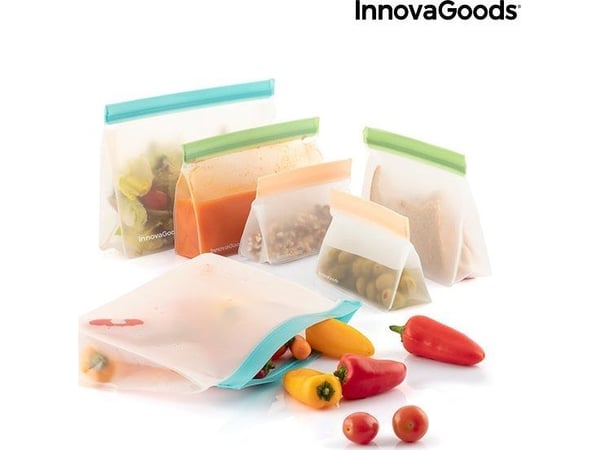 InnovaGoods sett med lufttette gjenbrukbare poser Zags, 6 stk