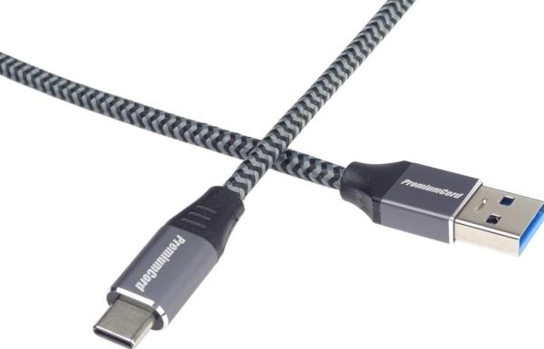 USB-kabel PremiumCord USB-A til USB-C 2 m svart/grå (ku31cs2)