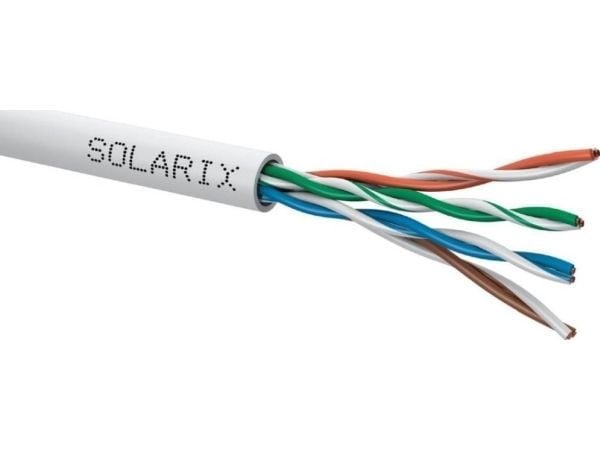 Solarix CAT5E UTP installasjonskabel i PVC, 100 m/boks SXKD-5E-UTP-PVC