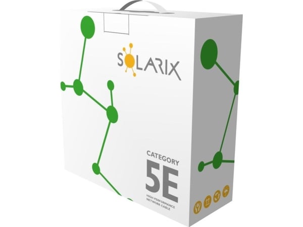 Solarix CAT5E UTP installasjonskabel i PVC, 100 m/boks SXKD-5E-UTP-PVC