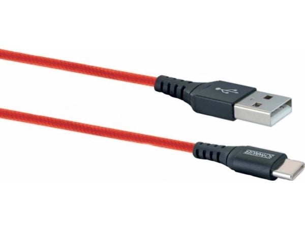 Schwaiger LPRO510 501, 1,2 m, USB A, USB C, USB 3.2 Gen 1 (3.1 Gen 1), 480 Mbit/s, Rød