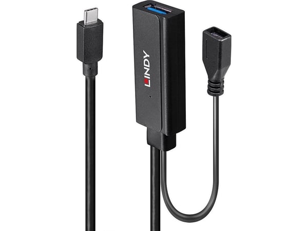 Lindy 43344, USB 3.2 Gen 1 (3.1 Gen 1) Type-C, USB 3.2 Gen 1 (3.1 Gen 1) Type-A, 5000 Mbit/s, Musta, akryylinitriilibutadieenistyreeni, pyöreä kaapeli
