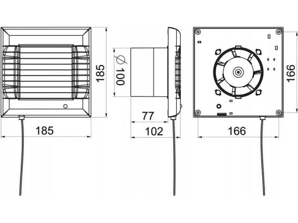 Awenta baderomsventilator A-MATIC AWM100W 100 mm 95 m³/h 16 W 230 V