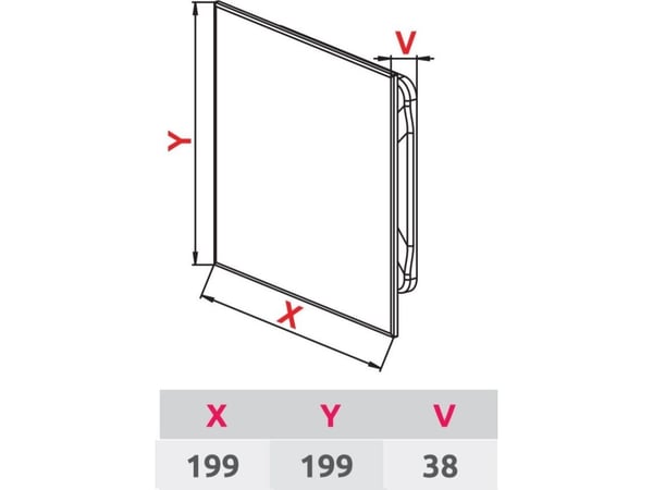 AWENTA dekorpanel Awenta PTGG125M til Trax Glass viftehus Ø125 mm matt grå