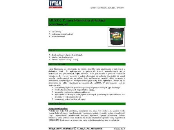 Abizol P isolasjonsmasse 18 kg Abizol P isolasjonsmasse 18 kg