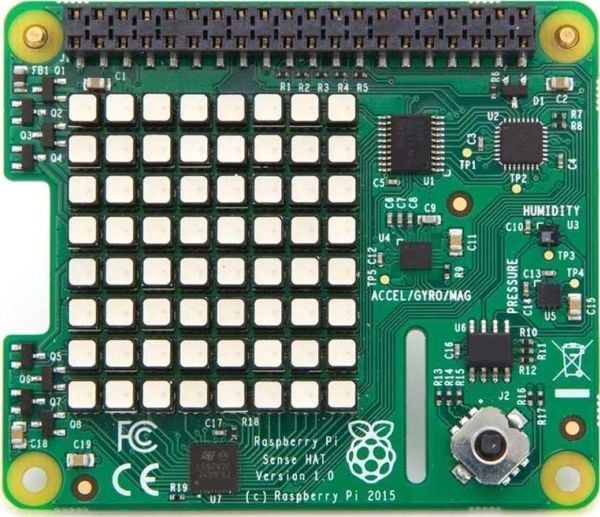 Raspberry Sence HAT, Sensorboard med LED Matrix Raspberry Pi® Sense Hat Expansion Board