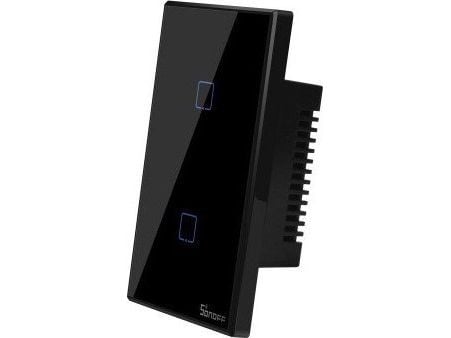 Sonoff T3US2C 2-gangs Wi-Fi smart veggbryter US - svart