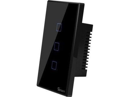 Sonoff T3US3C - 3-gang Wi-Fi Smart Wall Switch US - Black