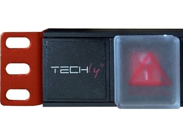 Techly I-CASE STRIP-18C20, Perus, 1U, Yksivaiheinen, Vaaka, Alumiini, Musta, Punainen