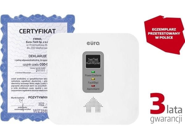 Eura 2-i-1 kullos- og naturgassdetektor CGD-50A2