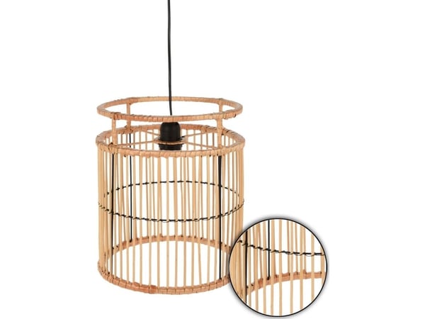 Hengelampe H&S Decoration bambus taklampe BOHO beige E27