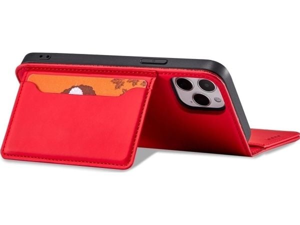 Magnetiskt korthållare för iPhone 12 Pro Max - röd