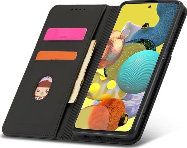 Magnetkortetui for Samsung Galaxy A12 5G - lommebok med kortholder - svart