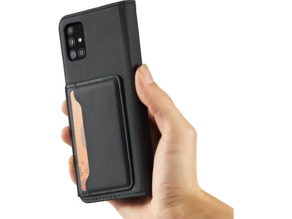 Magnetkortetui for Samsung Galaxy A12 5G - lommebok med kortholder - svart