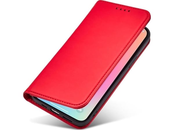 Hurtel Magnet Card Case-deksel til iPhone 13 Pro Max, deksel, kortlommebok, kortstativ, rød