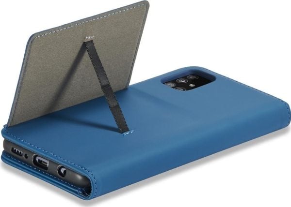 Hurtel Magnet Card Case Case for Samsung Galaxy A13 5G Cover Card Lommebok Kortstativ Blå