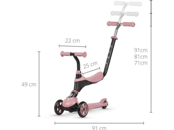 Qplay Sema sparkesykkel rosa (4541)