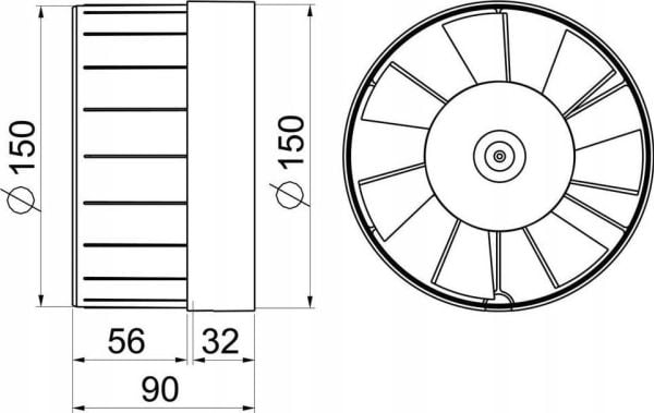 AWENTA Kanalvifte Awenta WKA150 Wka fi150mm 240m3/h 15W 230V hvit
