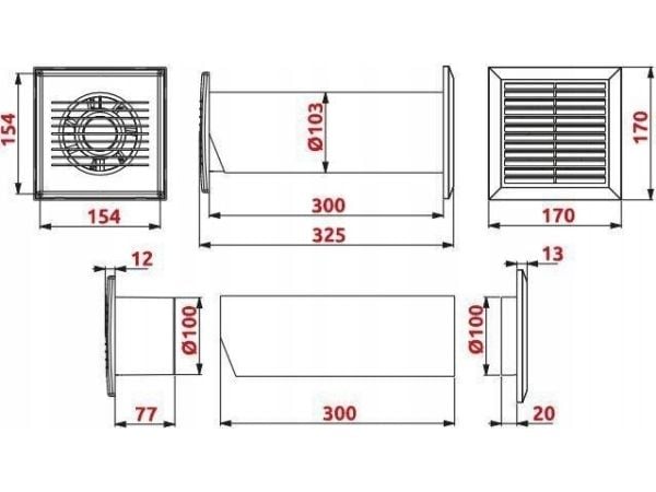 AWENTA ventilasjonspakke CM100 Cosy Move 4-i-1 med termostat hvit