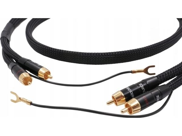 platespiller Melodika MDPHD05 Purple Rain Black Edition, kabel 2xRCA PHONO til platespiller med jord, 0,5 m