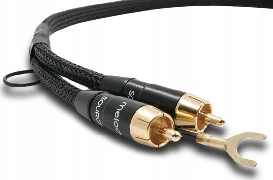 Melodika MDPHD20 Purple Rain Black Edition kabel 2xRCA PHONO til platespiller, med jord, 2 m